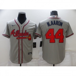 Men's Nike Atlanta Braves #44 Hank Aaron Gray Jersey