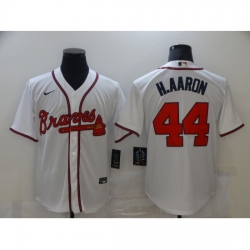 Men's Nike Atlanta Braves #44 Hank Aaron White Jersey