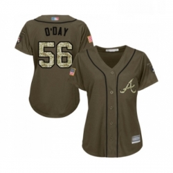 Womens Atlanta Braves 56 Darren O Day Authentic Green Salute to Service Baseball Jersey 