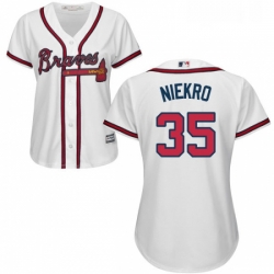 Womens Majestic Atlanta Braves 35 Phil Niekro Replica White Home Cool Base MLB Jersey