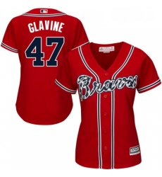 Womens Majestic Atlanta Braves 47 Tom Glavine Replica Red Alternate Cool Base MLB Jersey