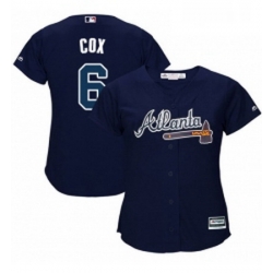 Womens Majestic Atlanta Braves 6 Bobby Cox Authentic Blue Alternate Road Cool Base MLB Jersey