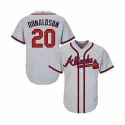 Youth Atlanta Braves 20 Josh Donaldson Replica Grey Road Cool Base Baseball Jersey 