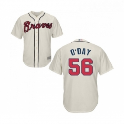 Youth Atlanta Braves 56 Darren O Day Replica Cream Alternate 2 Cool Base Baseball Jersey 