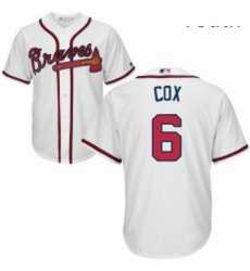 Youth Majestic Atlanta Braves 6 Bobby Cox Authentic White Home Cool Base MLB Jersey