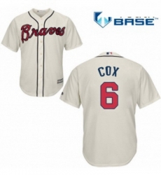 Youth Majestic Atlanta Braves 6 Bobby Cox Replica Cream Alternate 2 Cool Base MLB Jersey