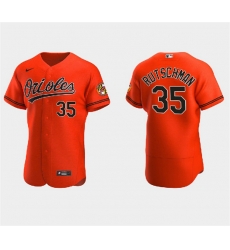 Men Baltimore Orioles 35 Adley Rutschman Orange Flex Base Stitched Baseball Jersey