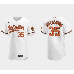 Men Baltimore Orioles 35 Adley Rutschman White Flex Base Stitched Baseball Jersey