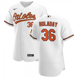 Men Baltimore Orioles 36 Bryan Holaday Men Nike White Home 2020 Flex Base Player MLB Jersey