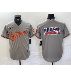 Men Baltimore Orioles Gray Team Big Logo Cool Base Stitched Jersey