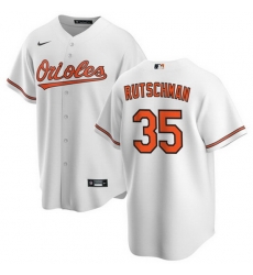 Men's Baltimore Orioles #35 Adley Rutschman White Cool Base Stitched Jersey