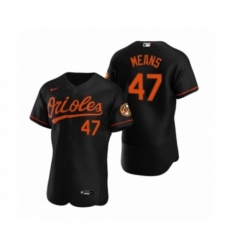 Men's Baltimore Orioles #47 John Means Nike Black Authentic 2020 Alternate Jersey