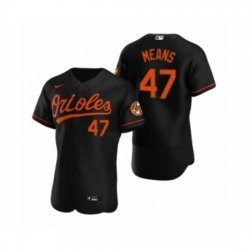 Men's Baltimore Orioles #47 John Means Nike Black Authentic 2020 Alternate Jersey