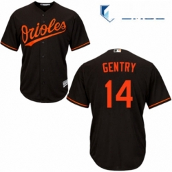 Mens Majestic Baltimore Orioles 14 Craig Gentry Replica Black Alternate Cool Base MLB Jersey 