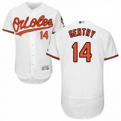 Mens Majestic Baltimore Orioles 14 Craig Gentry White Home Flex Base Authentic Collection MLB Jersey