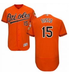 Mens Majestic Baltimore Orioles 15 Chance Sisco Orange Alternate Flex Base Authentic Collection MLB Jersey