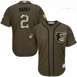 Mens Majestic Baltimore Orioles 2 JJ Hardy Authentic Green Salute to Service MLB Jersey