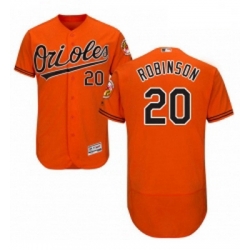 Mens Majestic Baltimore Orioles 20 Frank Robinson Orange Alternate Flex Base Authentic Collection MLB Jersey