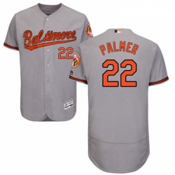 Mens Majestic Baltimore Orioles 22 Jim Palmer Grey Road Flex Base Authentic Collection MLB Jersey