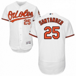 Mens Majestic Baltimore Orioles 25 Anthony Santander White Home Flex Base Authentic Collection MLB Jersey