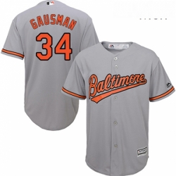 Mens Majestic Baltimore Orioles 34 Kevin Gausman Replica Grey Road Cool Base MLB Jersey