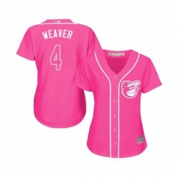 Womens Baltimore Orioles 4 Earl Weaver Replica Pink Fashion Cool Base Baseball Jersey 