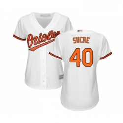 Womens Baltimore Orioles 40 Jesus Sucre Replica White Home Cool Base Baseball Jersey 