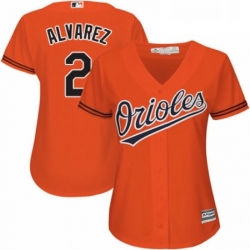 Womens Majestic Baltimore Orioles 2 Pedro Alvarez Authentic Orange Alternate Cool Base MLB Jersey 