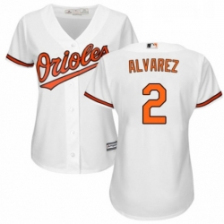 Womens Majestic Baltimore Orioles 2 Pedro Alvarez Authentic White Home Cool Base MLB Jersey 