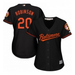 Womens Majestic Baltimore Orioles 20 Frank Robinson Replica Black Alternate Cool Base MLB Jersey