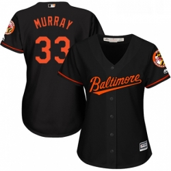 Womens Majestic Baltimore Orioles 33 Eddie Murray Replica Black Alternate Cool Base MLB Jersey