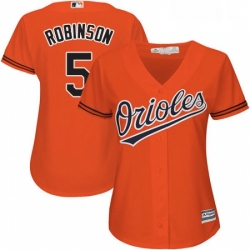 Womens Majestic Baltimore Orioles 5 Brooks Robinson Replica Orange Alternate Cool Base MLB Jersey