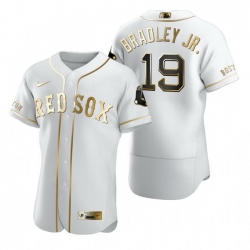 Boston Red Sox 19 Jackie Bradley Jr. White Nike Mens Authentic Golden Edition MLB Jersey