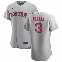 Men Boston Red Sox 3 Jose Peraza Men Nike Gray Road 2020 Flex Base Team MLB Jersey