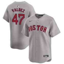 Men Boston Red Sox 47 Enmanuel Valdez Grey Cool Base Stitched Baseball Jersey