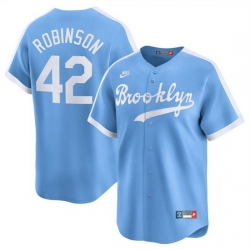 Men Brooklyn Dodgers 42 Jackie Robinson Blue Throwback Cooperstown Collection Limited Stitched Baseball Jersey 313