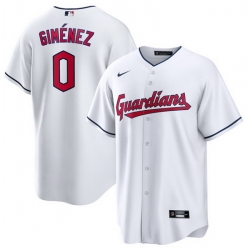 Men Cleveland Guardians 0 Andres Gimenez White Cool Base Stitched Jersey