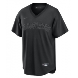 Men Cleveland Guardians 11 Jose Ramirez Black Pitch Black Fashion Replica Stitched Baseball Jersey 2