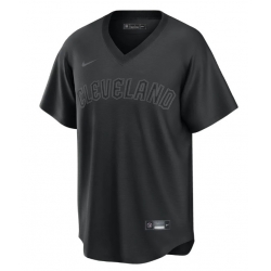 Men Cleveland Guardians 11 Jose Ramirez Black Pitch Black Fashion Replica Stitched Baseball Jersey