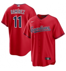 Men Cleveland Guardians 11 Jose Ramirez Red Cool Base Stitched Baseball Jerse