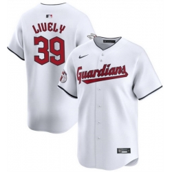 Men Cleveland Guardians 39 Ben Lively White Cool Base Stitched Baseball Jersey