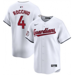 Men Cleveland Guardians 4 Brayan Rocchio White Cool Base Stitched Baseball Jersey