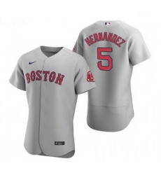 Men Men Boston Red Sox 5 Enrique Hernandez Gray Flexbase Jersey 