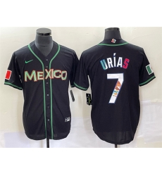 Men Mexico Baseball 7 Julio Ur EDas 2023 Black World Baseball With Patch Classic Stitched Jersey