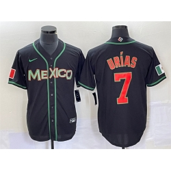 Men Mexico Baseball 7 Julio Urias 2023 Black World Baseball With Patch Classic Stitched Jersey 2