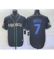 Men Mexico Baseball 7 Julio Urias 2023 Black World Baseball With Patch Classic Stitched Jersey B