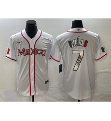 Men Mexico Baseball 7 Julio Urias 2023 White World Baseball With Patch Classic Stitched Jersey 2