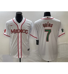 Men Mexico Baseball 7 Julio Urias 2023 White World Baseball With Patch Classic Stitched Jersey 3