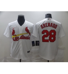 Men Nike St.Louis Cardinals Nolan Arenado 28 White Nike Cool Base Jersey