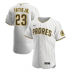 Men Padres 23 Fernando Tatis Jr  White Nike  Flexbase Jersey